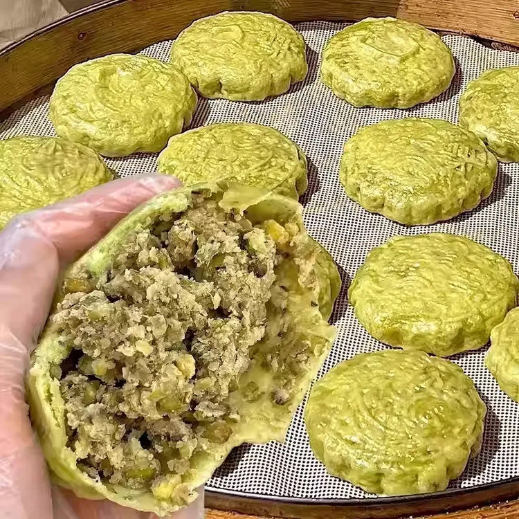 【软糯香甜】纸皮绿豆饼早餐半成品加热即食豆沙包薄皮粗粮饼馒头