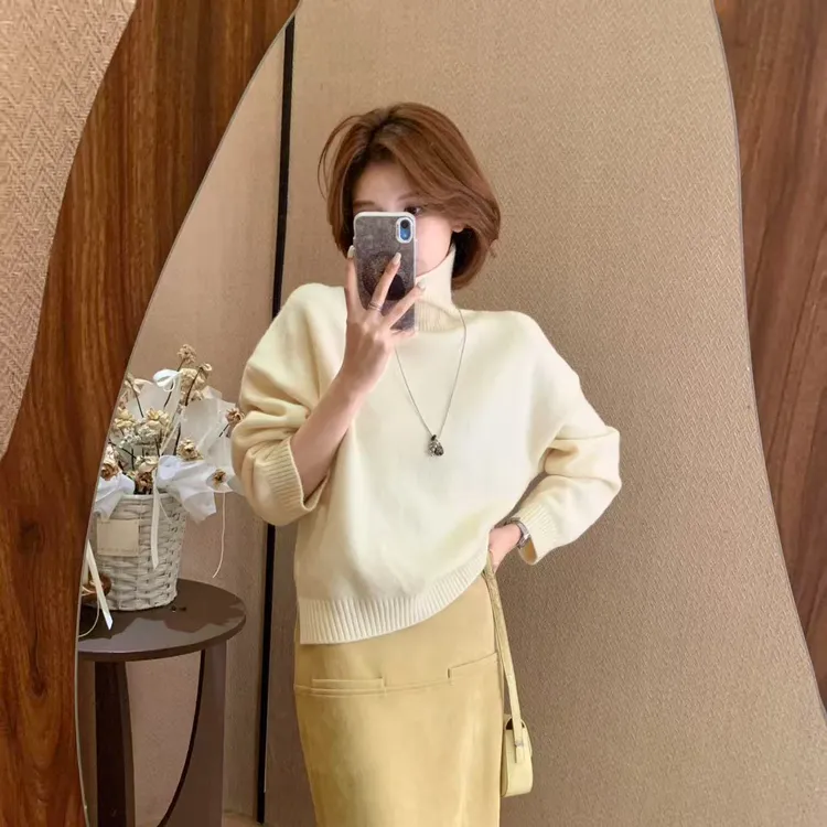 【芝士Cheese】温柔底色 冬季保暖法式浪漫半高领加厚百搭毛衣