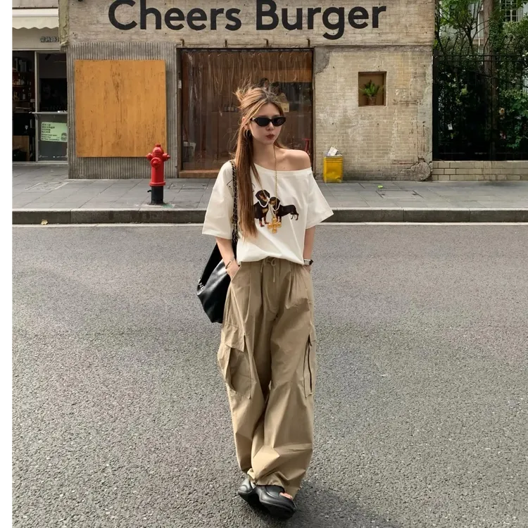 2025夏季新款时尚短袖上衣T恤气质显瘦洋气休闲百搭性感辣妹外出