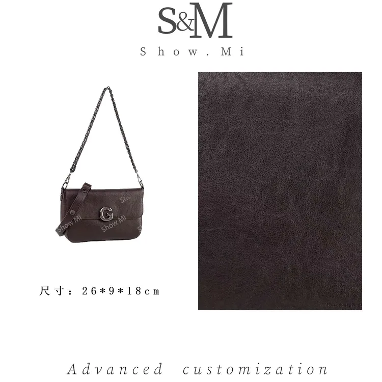 【ShowMi】QYX-9658-热巧克力-轻奢小众时尚百搭女士包包真皮腋下sm