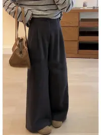 2025春季新款松弛慵懒风复古高腰休闲裤女气质百搭阔腿裤直筒长裤