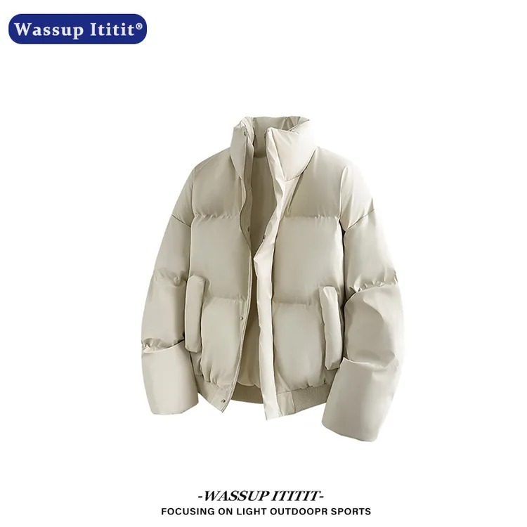  WASSUP ITITIT秋冬季立体口袋立领保暖棉服男韩版简约宽松百搭男