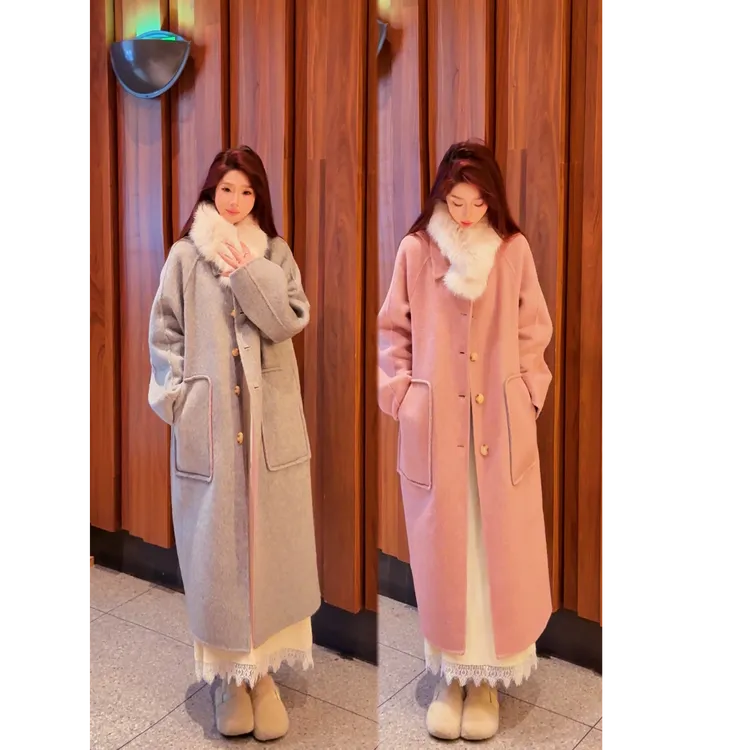 【潘多拉双面穿】2025秋冬新款休闲日常通勤百搭双色羊毛加厚大衣
