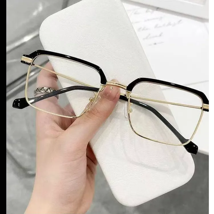 升级款半框黑金防蓝光智能聚焦时尚半框男女士新款防辐射眼镜