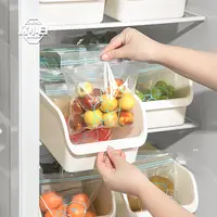 【6个装】冰箱收纳盒日式家用橱柜储物盒零食桌面长方形置物盒子厨