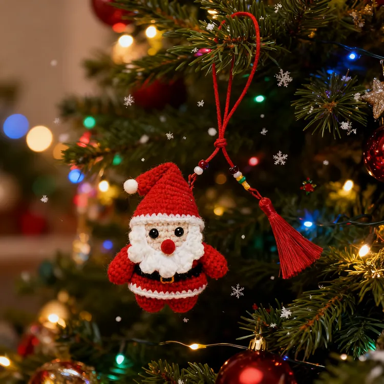 钩织挂件成品钥匙扣手工定制圣诞老人创意居家摆件装饰生日礼物