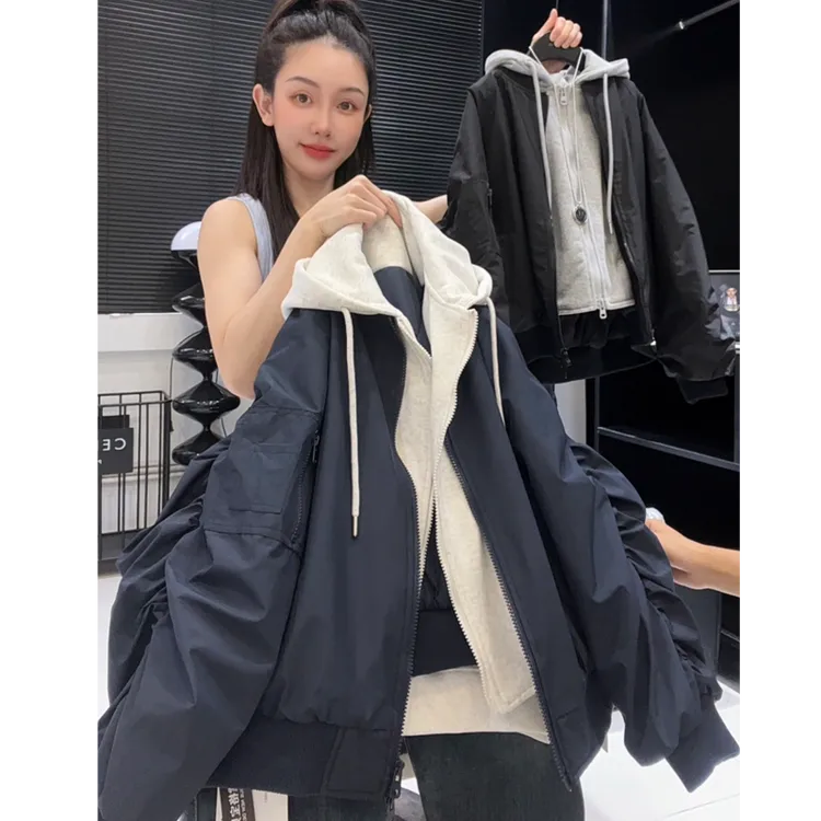 男童冬季韩版假两件棉衣新款中大童秋冬装加厚棉服外套MT68212