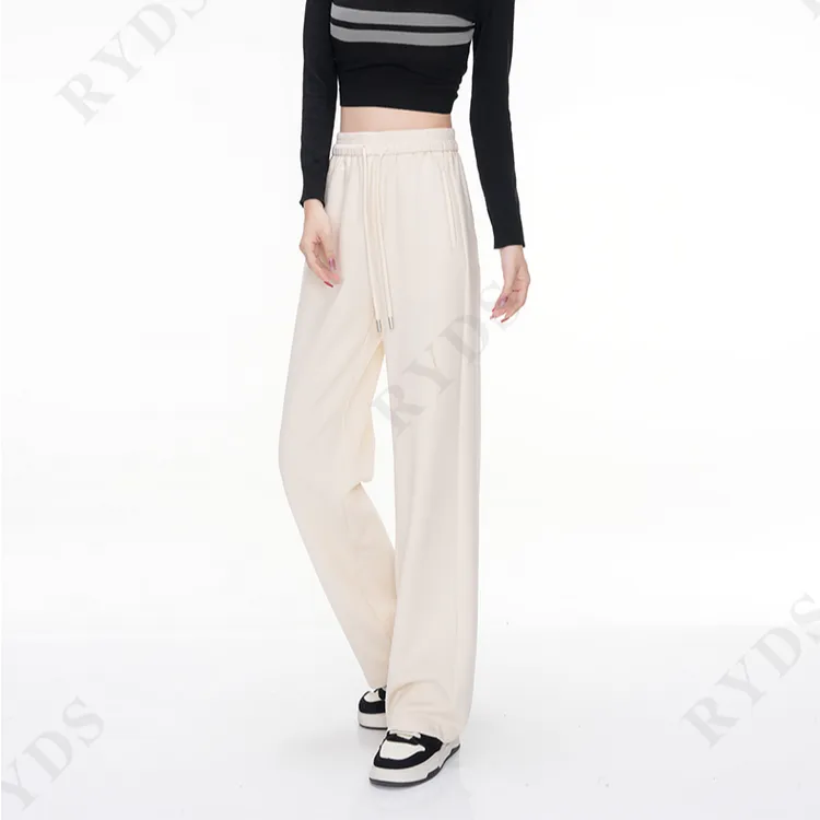 哥弟阿玛施正品春季新款时尚莱赛尔裤子气质显瘦垂感阔腿直筒裤