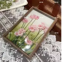 复古长方形托盘【粉韵花丛】创意置物盘珠宝首饰收纳家用其他收纳