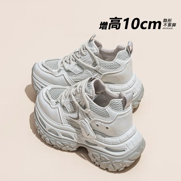10cm轮胎底内增高老爹鞋女鞋子2025新款爆春秋厚底松糕休闲运动鞋