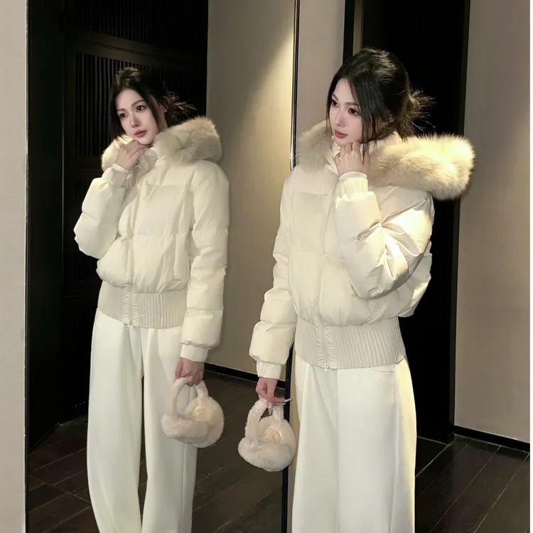 【5werkwen10.08新品】收腰小暖包|好比例 90白鸭绒毛领羽绒服