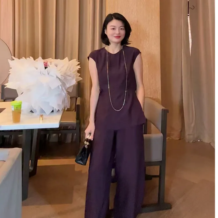 TANTAN  醋酸 气质时尚纯色收腰套装1960