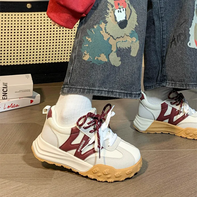 Warrior/回力德训鞋子女2025新款百搭原创小众设计厚底复古运动鞋