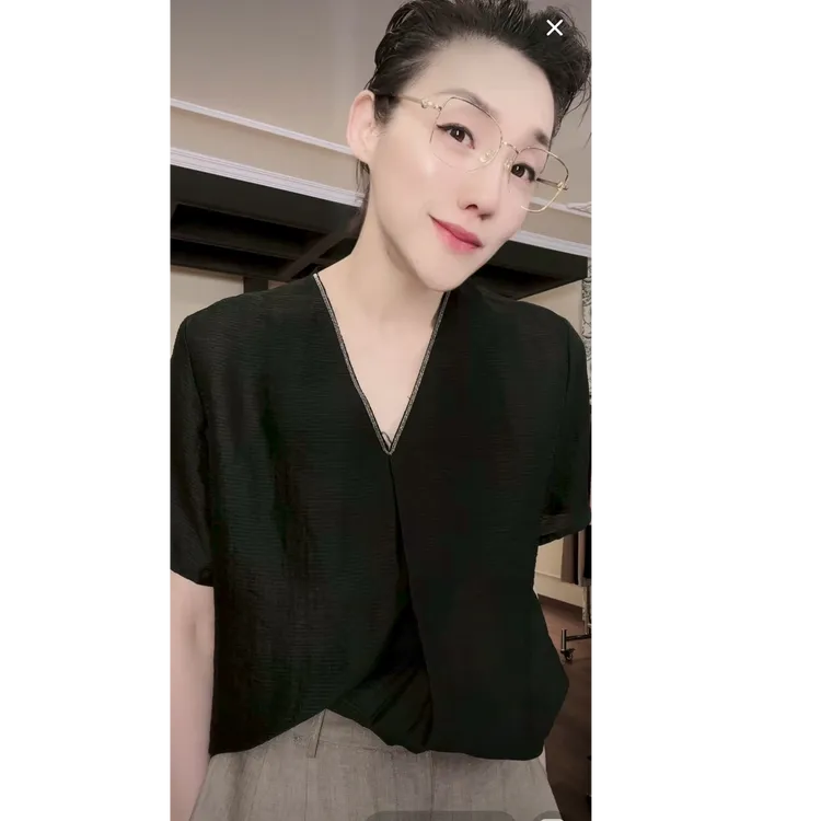 意大利面料  V领 衬衫  短袖 T恤  TX0263