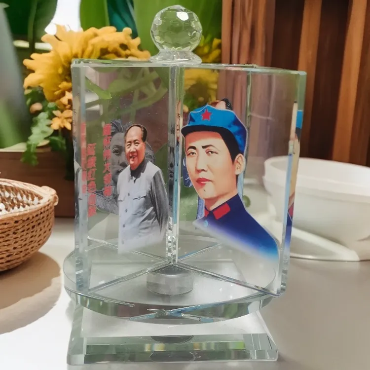伟人水晶魔方风车照片毛主席相册旋转礼品摆台创意摆件