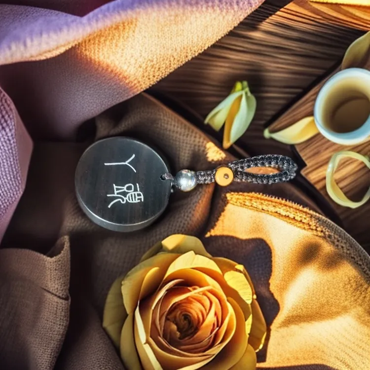 手工檀木镶嵌丫头圆形钥匙扣个性定制礼品