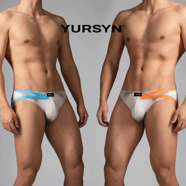 YURSYN 原生序列脏感彩迹系列印花中腰男士三角内裤