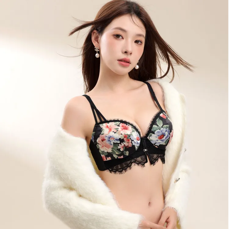 【妙笔生花加厚A杯】聚拢显大爆款性感舒适蕾丝法式女士文胸内衣套
