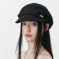 复古褶皱堆堆鸭舌帽子女春秋韩版日系百搭街头显脸小报童帽潮ins