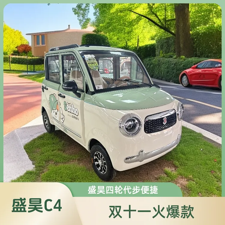 双11来袭盛昊C4四轮代步车四门四座接送小孩上班买菜代步神器