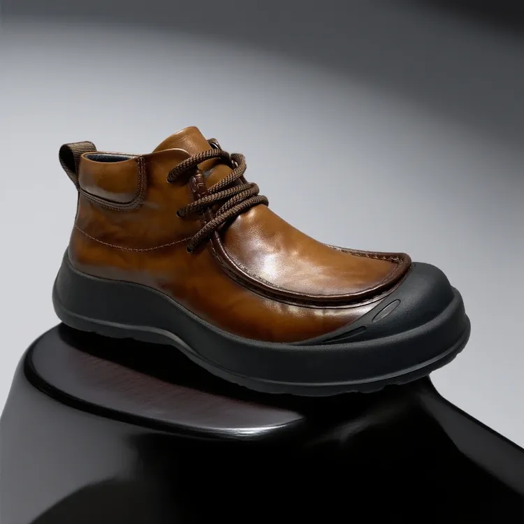 冬季款男鞋休闲皮鞋加绒保暖棉鞋厚底增高时尚马丁靴防滑纯皮3059