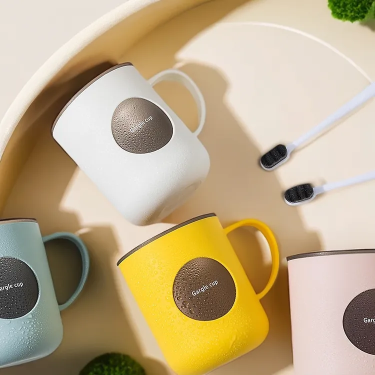 家用创意简约ins风网红漱口杯PP材质环保双层圆柱形牙缸筒刷牙杯