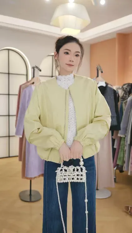 Z8695 2025秋冬时尚外套女新款小个子时尚气质显瘦
