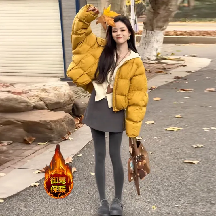 时尚短款保暖棉服女2025冬季新款韩版宽松加厚保暖面包服棉袄外套