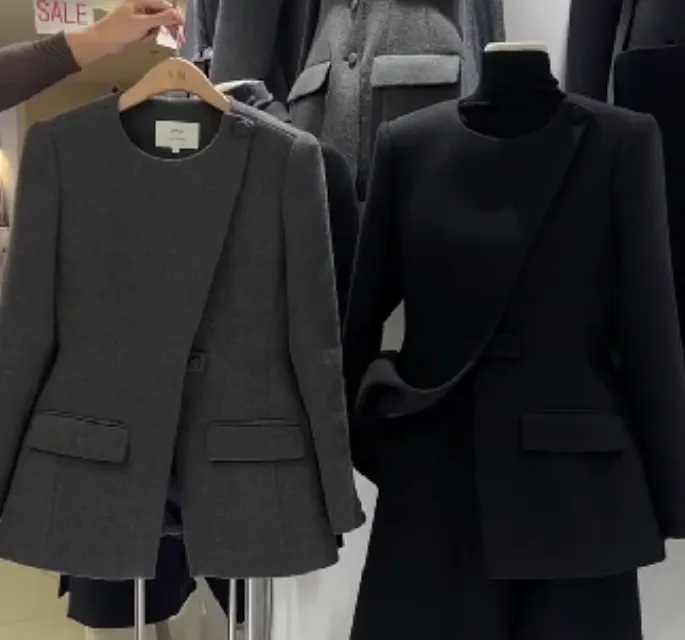 2025洋气新款时尚女装网红潮流气质韩版漂亮西装外套休闲叶子2