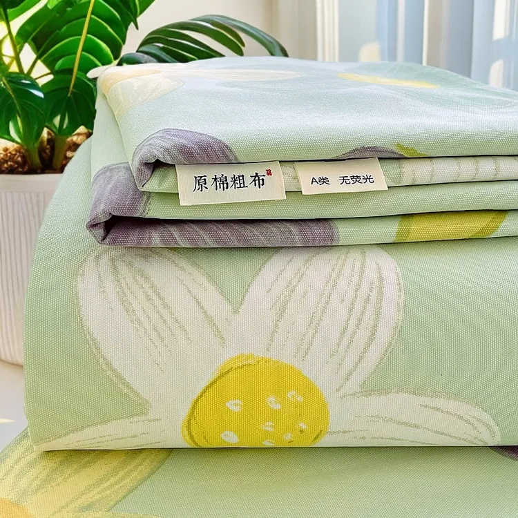 全棉老粗布加厚加密高克重单品凉席床单原棉条防滑老粗布加厚全棉