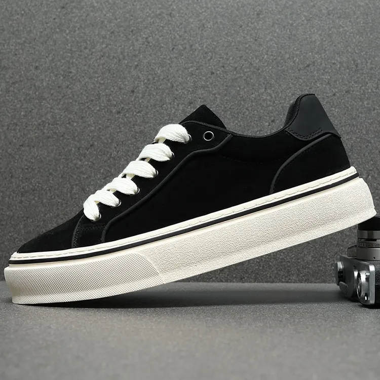 男鞋真皮板鞋2025秋冬季反绒磨砂皮软底鞋子简约大气休闲鞋男潮鞋