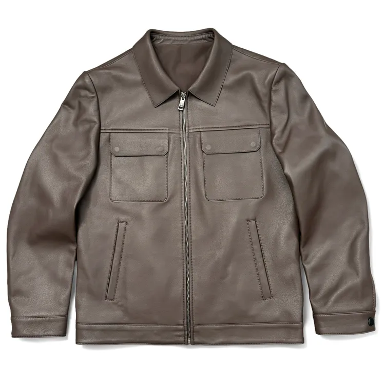 26003雷军同款绵羊皮海宁男士男款皮夹克春秋爆款短款时尚休闲