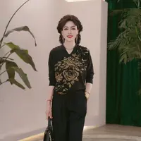 妈妈装秋装2025年新款针织衫时尚上衣服气质中年女装休闲时尚毛衣
