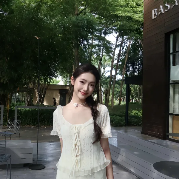 韩版圆领卫衣纯色长款打底显瘦气质夏季时尚一整套法式小众修身