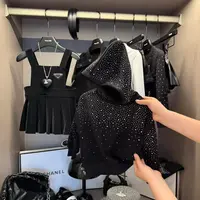 1214重工潮牌系列满钻连帽酷酷黑色卫衣