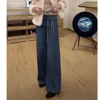 【浅雾海岸】慵懒风高级感高腰垂感牛仔裤-361