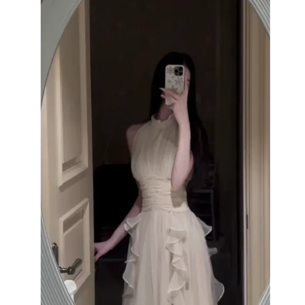 设计感辣妹气质连衣裙女2025春季新款显瘦长裙子