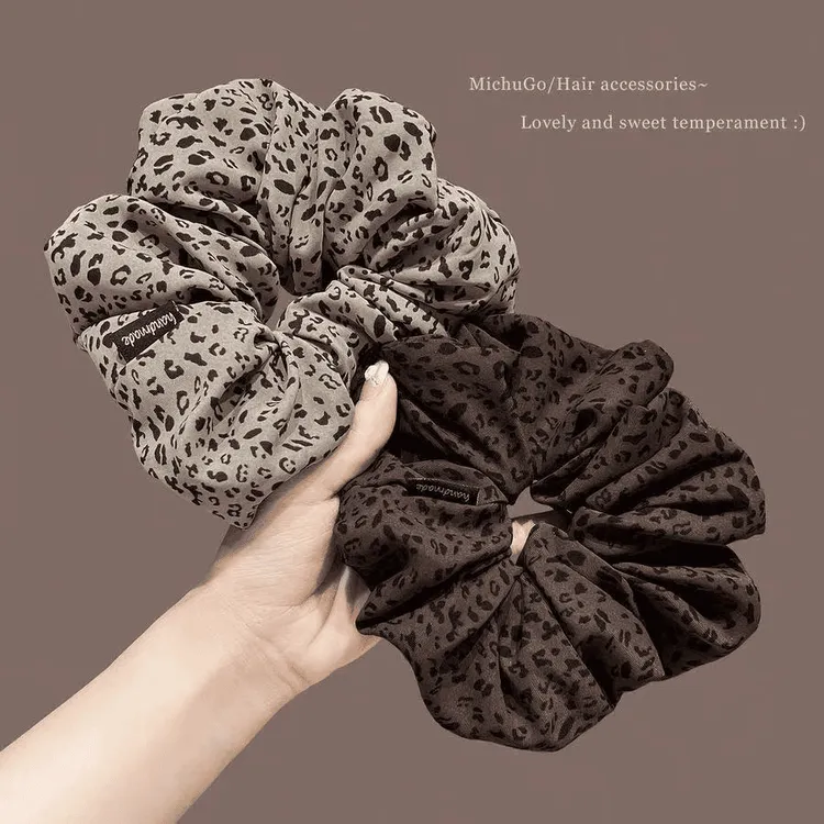 豹纹时尚发圈豹纹大肠发圈2025新款头绳马尾发绳头饰气质发饰发箍