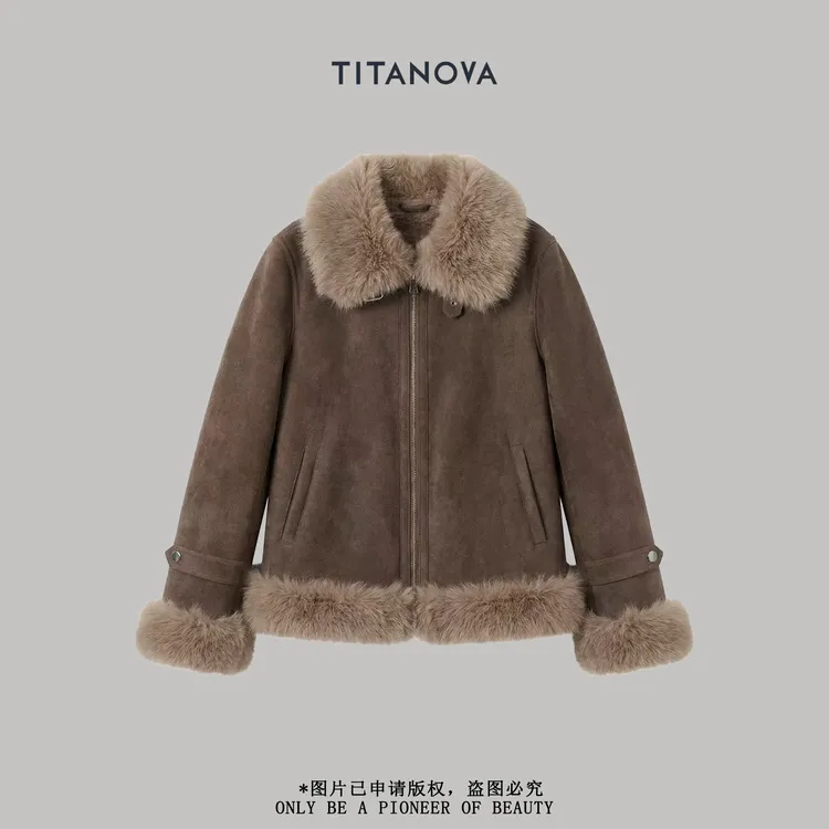 【宁不凡】林中初雪|解构设计感环保毛仿麂皮夹克外套N5WT1201D