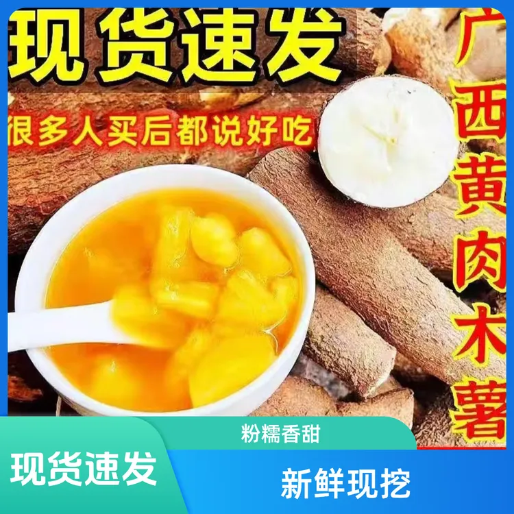 广西黄肉木薯新鲜蛋黄黄心面包糖水木薯羹板栗番薯粉糯