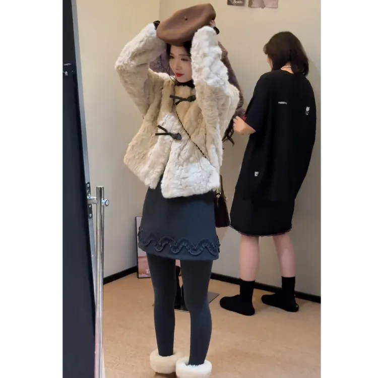 冬季毛毛外套外出高级轻奢洋气女外套羊羔毛皮毛一体入冬漂亮衣服