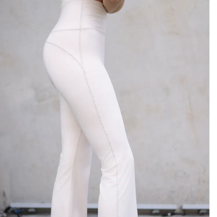 2024夏季喇叭瑜伽裤女外穿运动健身高腰提臀屏体款微喇弹力长裤