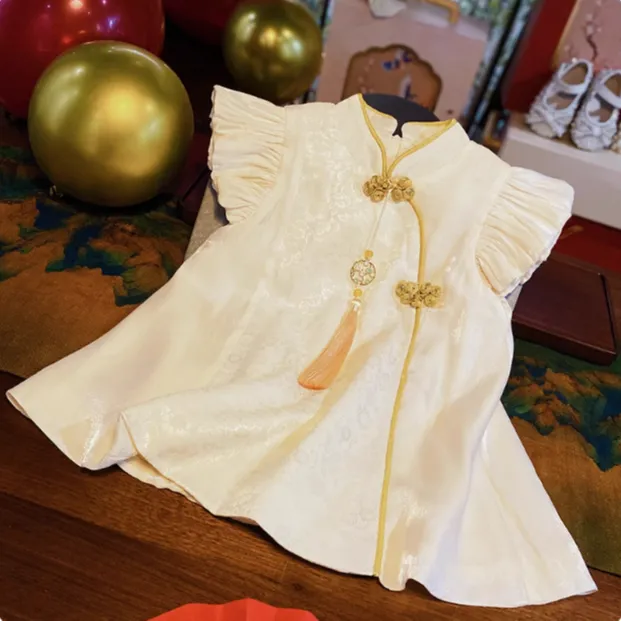 旗袍裙女童汉服连衣裙夏季2025新款儿童新中式改良小女孩国风套装