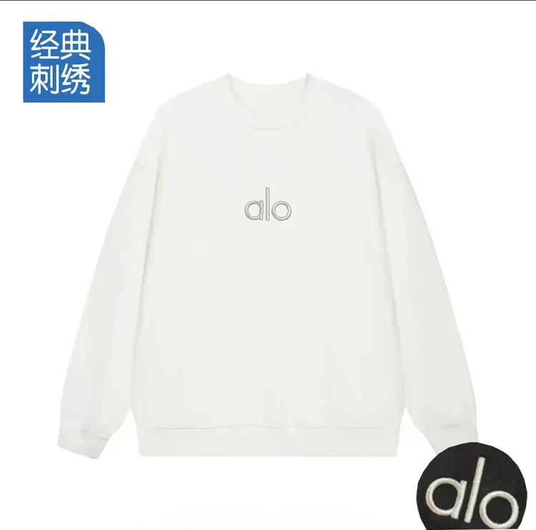 TG【万针刺绣】男女情侣款青春设计感情侣INS圆领卫衣-银ALO