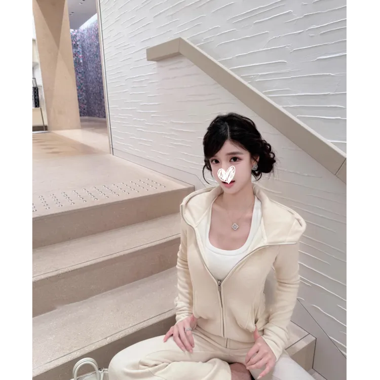 【小羊专属】【lu系保暖套组】纯色加绒卫衣女冬显瘦连帽外套提臀卫裤套装3288