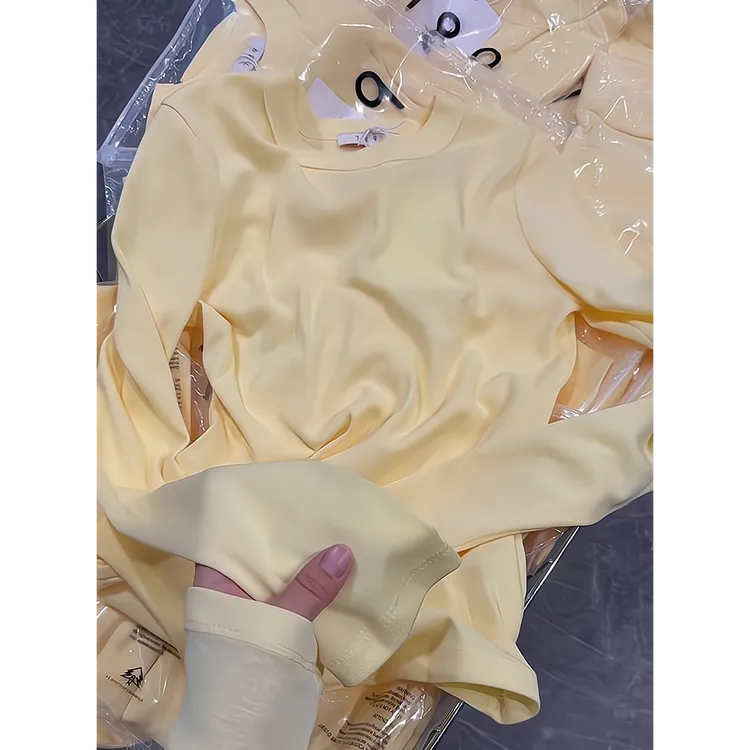 时尚女装常规款修身型女式薄款显瘦T恤打底衫百搭修身长袖