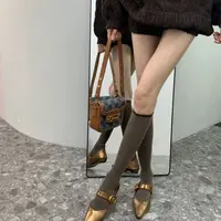 米娜家秋冬新款拼色小腿袜