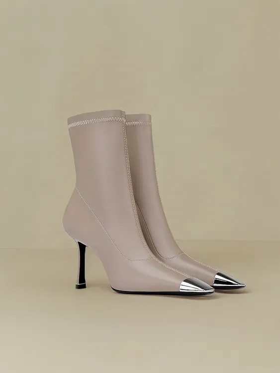 时装靴女款2024新款爆款瘦瘦靴中筒秋冬新款尖头小个子细跟高跟鞋