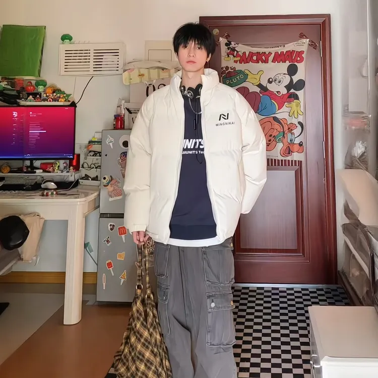 潮流ins男棉服冬季立领面包服外套情侣棉衣宽松加厚保暖休闲棉袄
