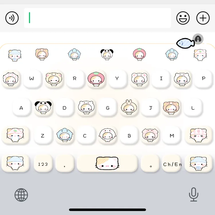【头套小猫】ios苹果安卓百度输入法皮肤键盘白肚皮双色